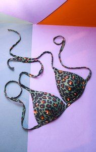 PRIMARK BRA - Olive green leopard - Small