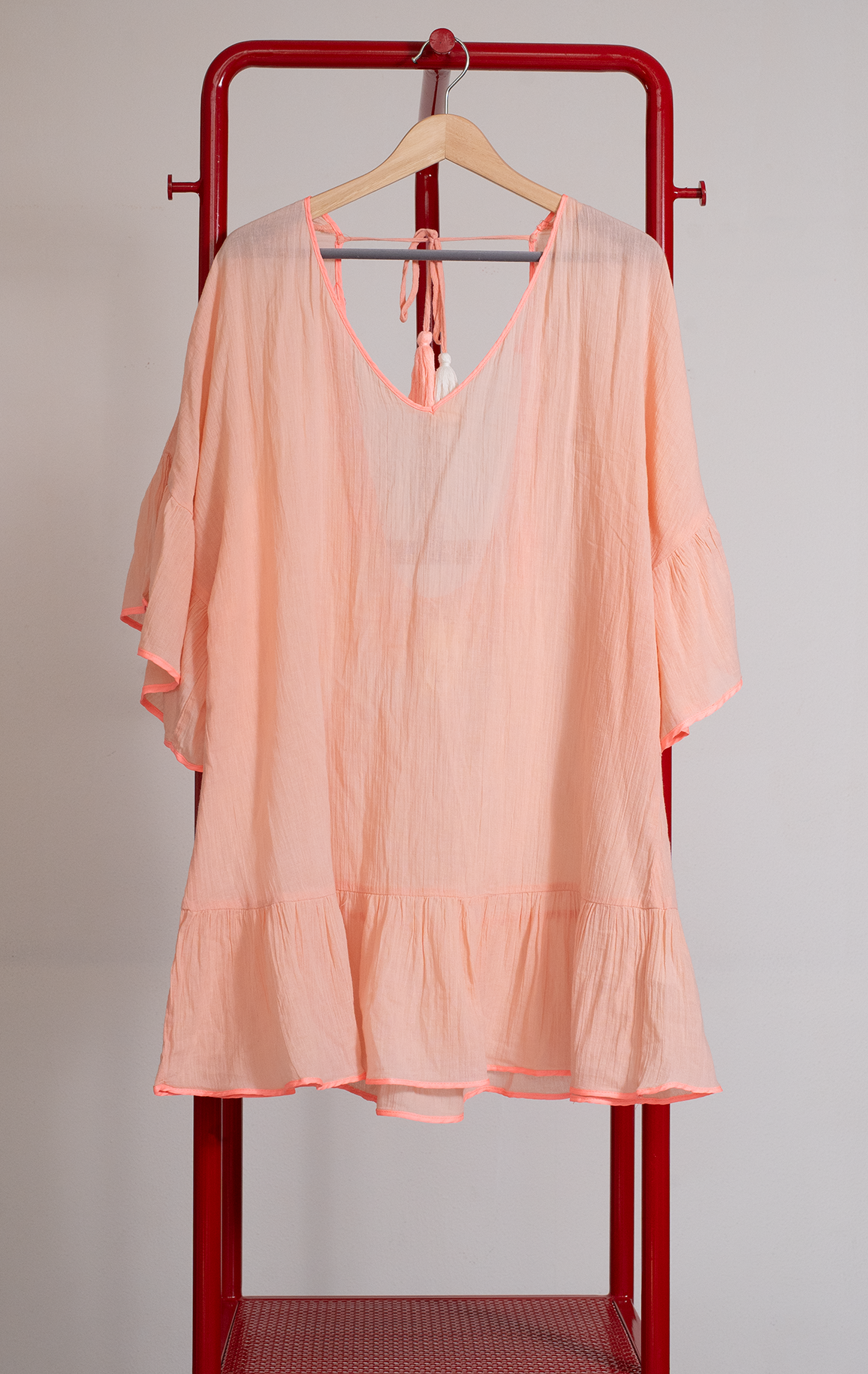 WOMEN'S SECRET DRESS - Coral with colored tassels - Large