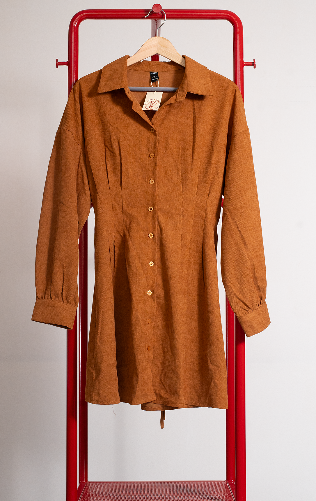 SHEIN DRESS - Rusty brown corduroy - Small