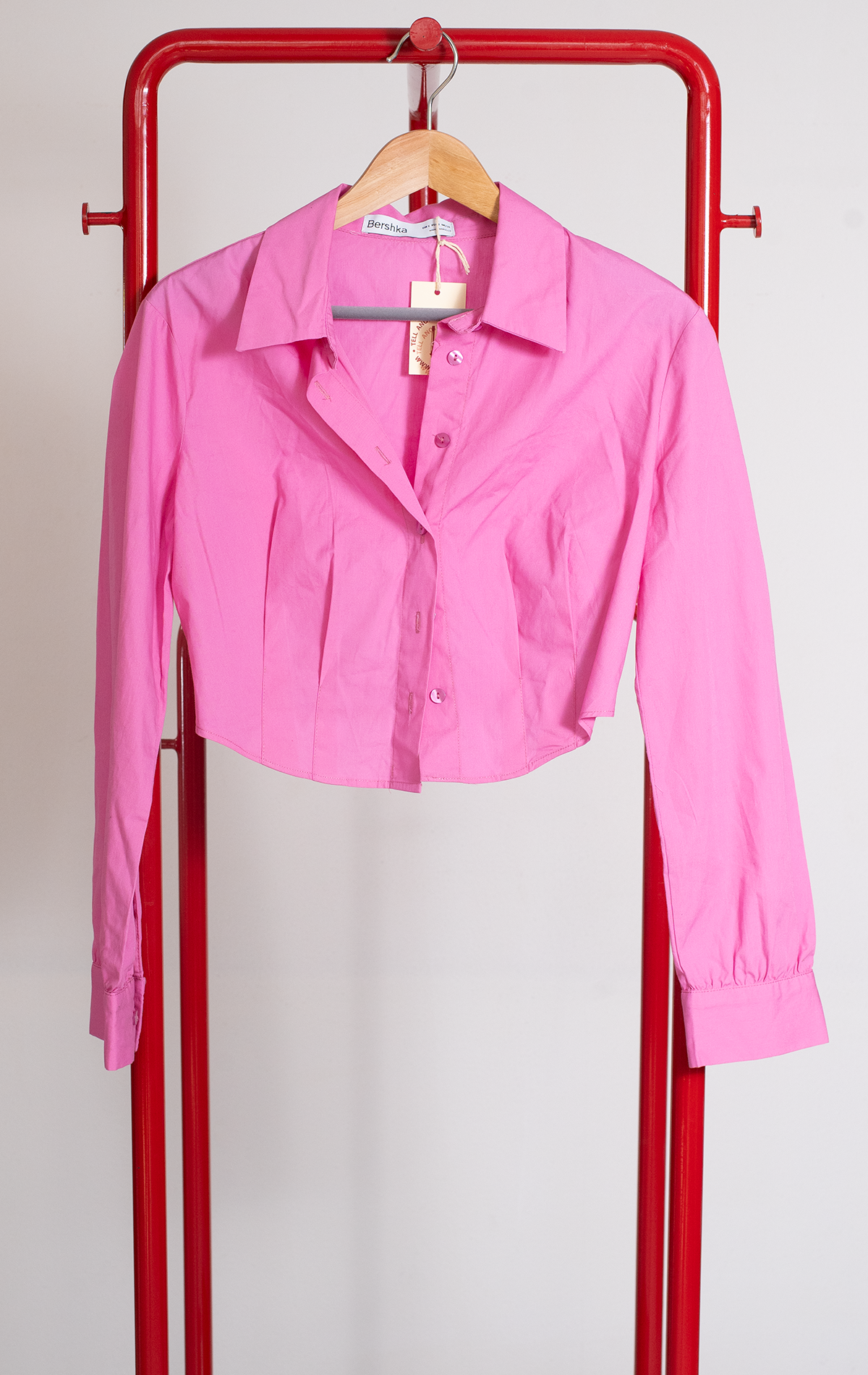 BERSHKA SHIRT - Pink - Small