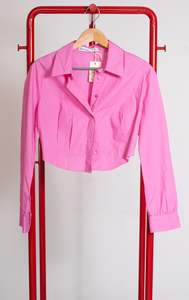 BERSHKA SHIRT - Pink - Small