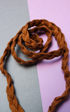 BELT - Brown braid with double loop