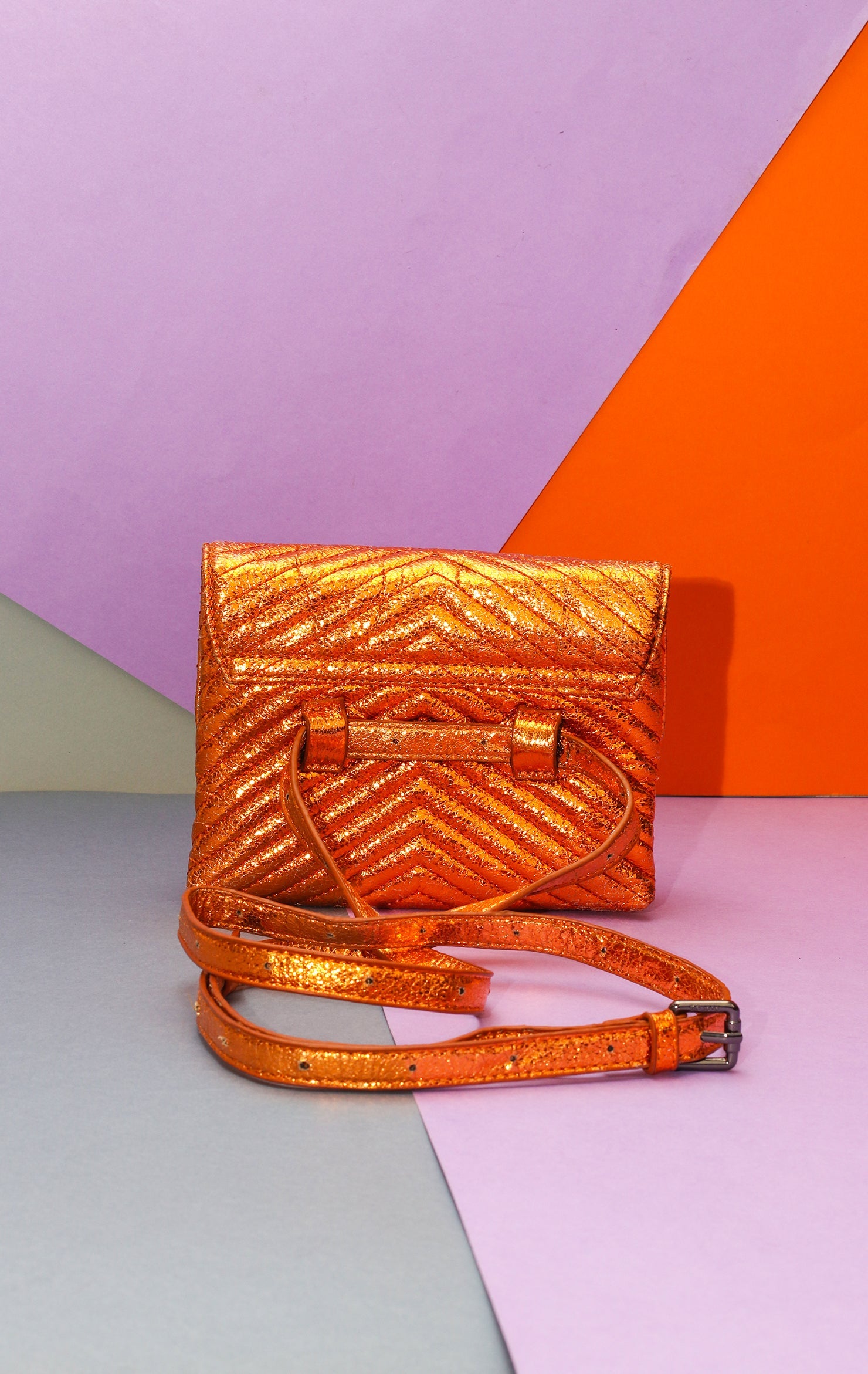 PARFOIS BELT BAG - Orange metallic - 19 x 14 cm