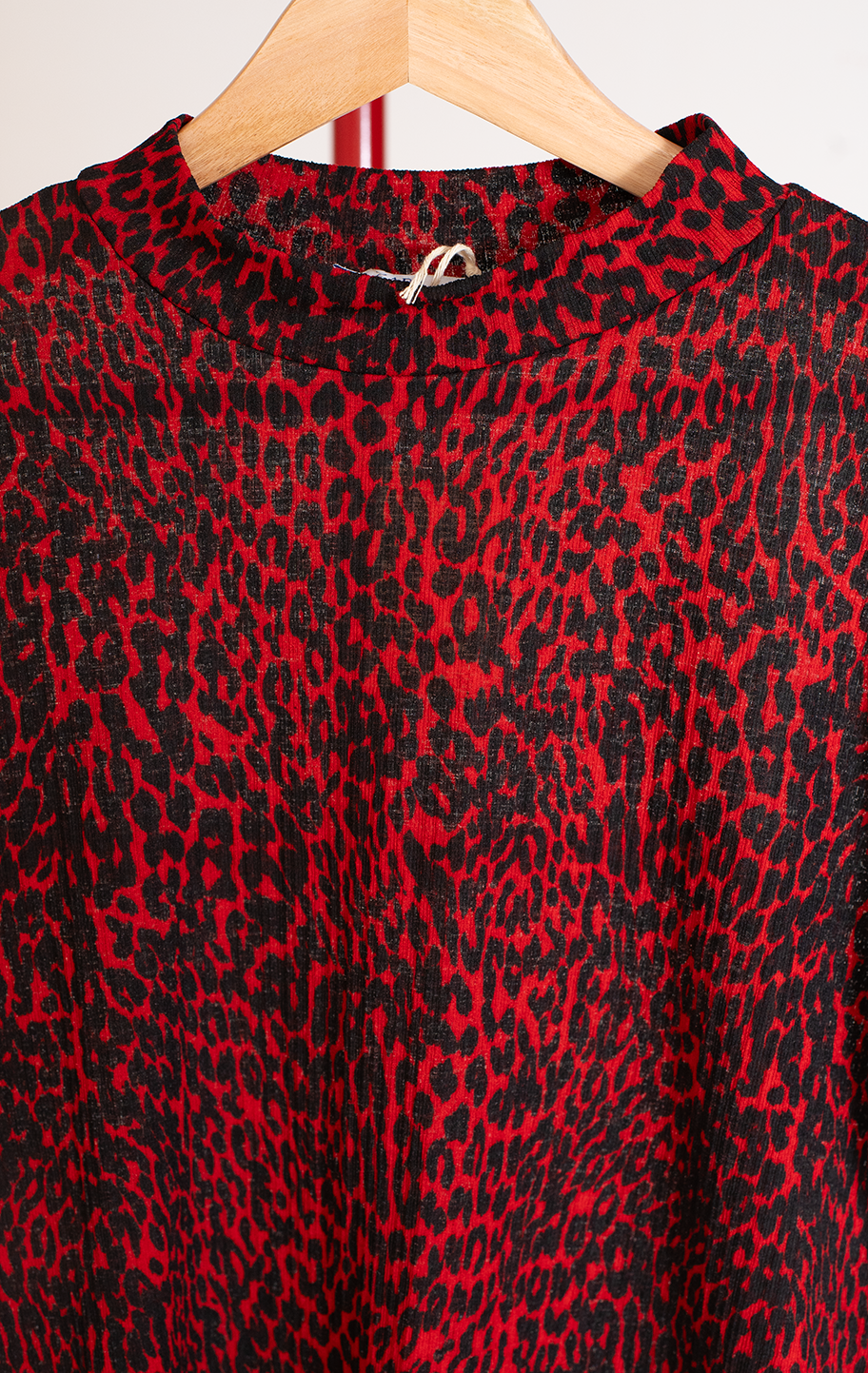 ZARA TOP - Red leopard black - Medium