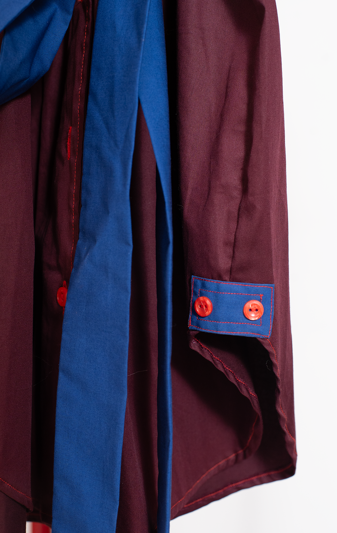 URSULA DRAGHI DRESS - Burgundy & blue details - Medium