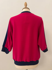 SAKI TOP - Fuschia & navy - Small/ Medium