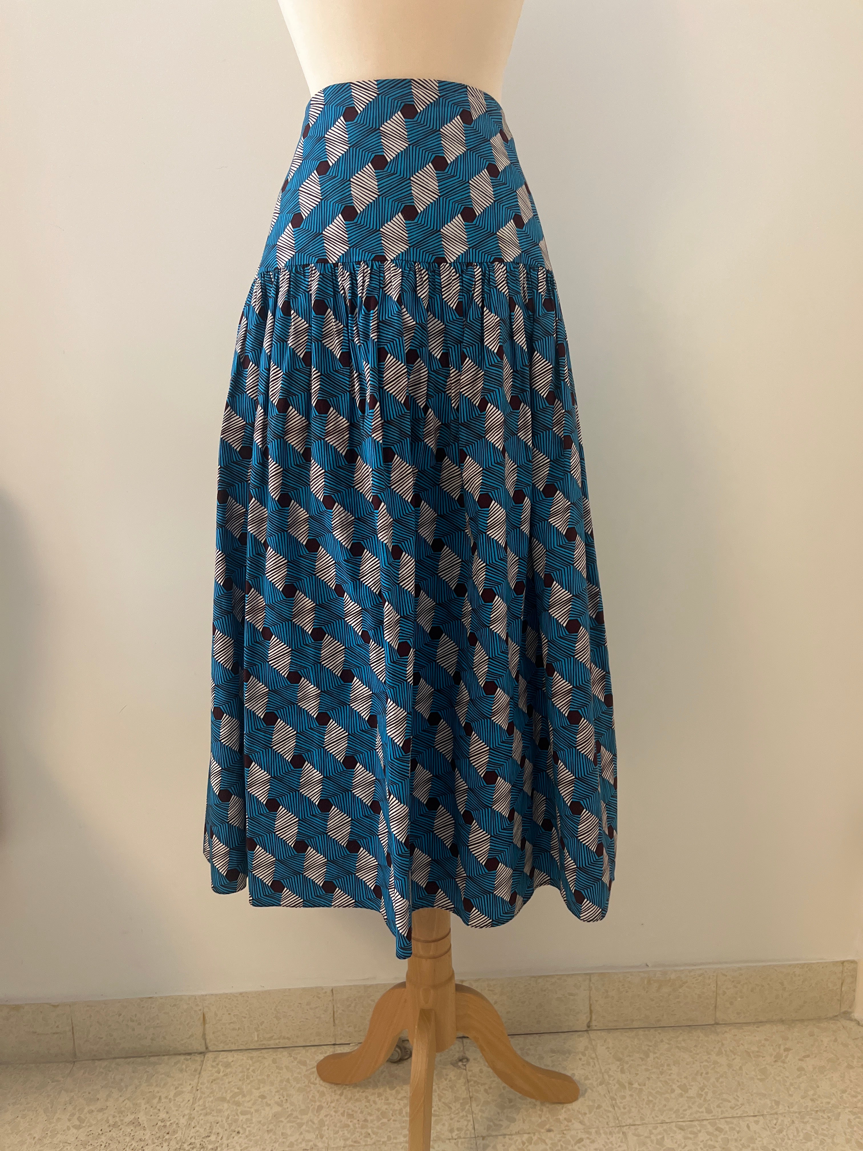 DOUNOUNOU SKIRT - Blue & White - Small