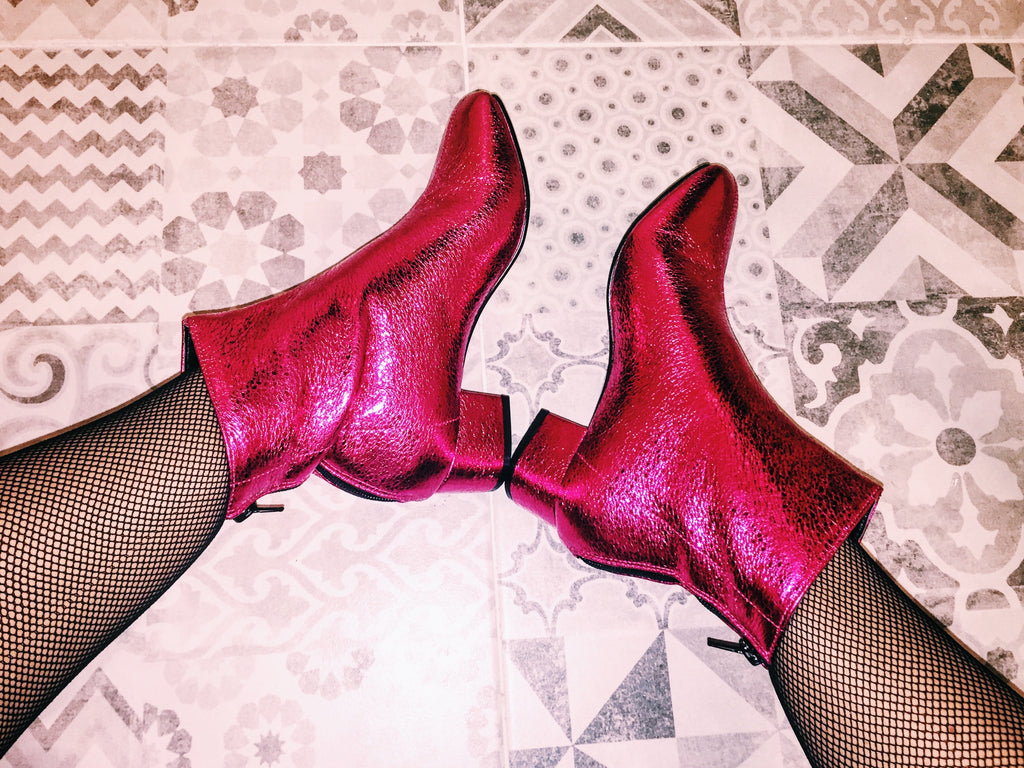 TOPSHOP BOOTS - Pink mettalic - 38