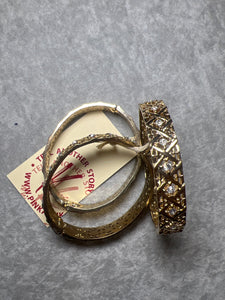 BRACELET - Gold with crystal strass ( 3 items )