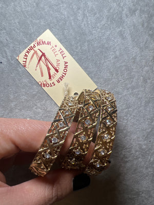 BRACELET - Gold with crystal strass ( 3 items )