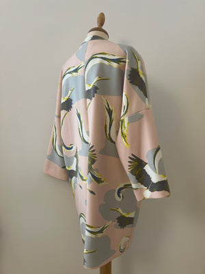 H&M COAT - Light pink with birds - Medium