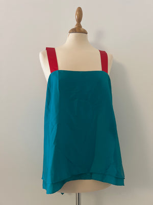 LO TOP - Satin blue with fuschia details - One size