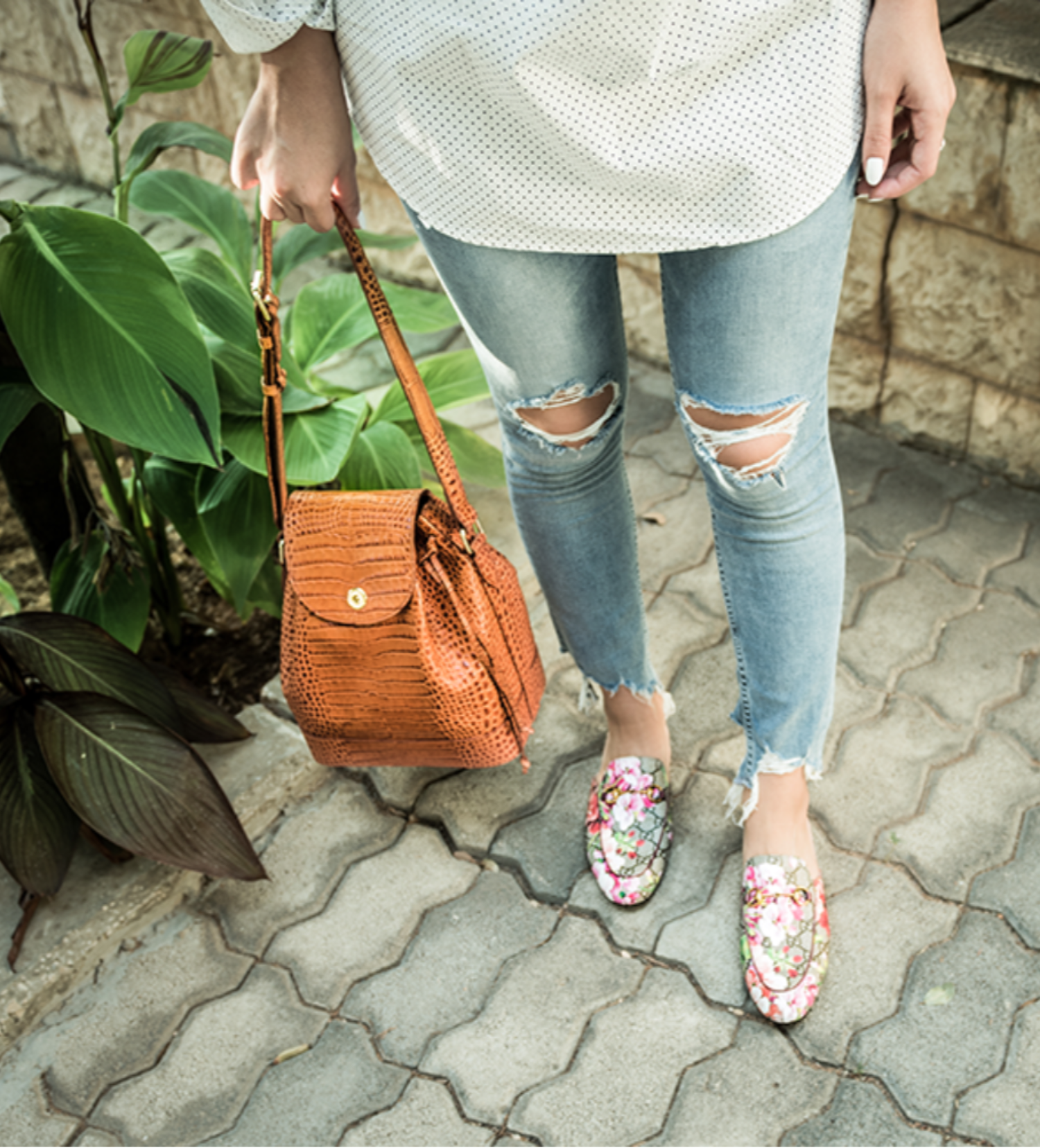 & OTHER STORIES BAG - Orange leather