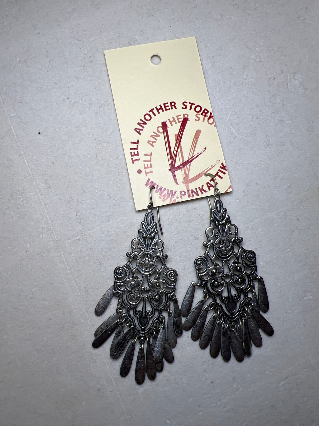 EARRINGS - Silver with metal charms