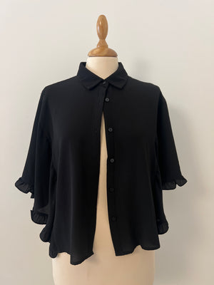 FOREVER21 SHIRT - Black with ruffles - Large