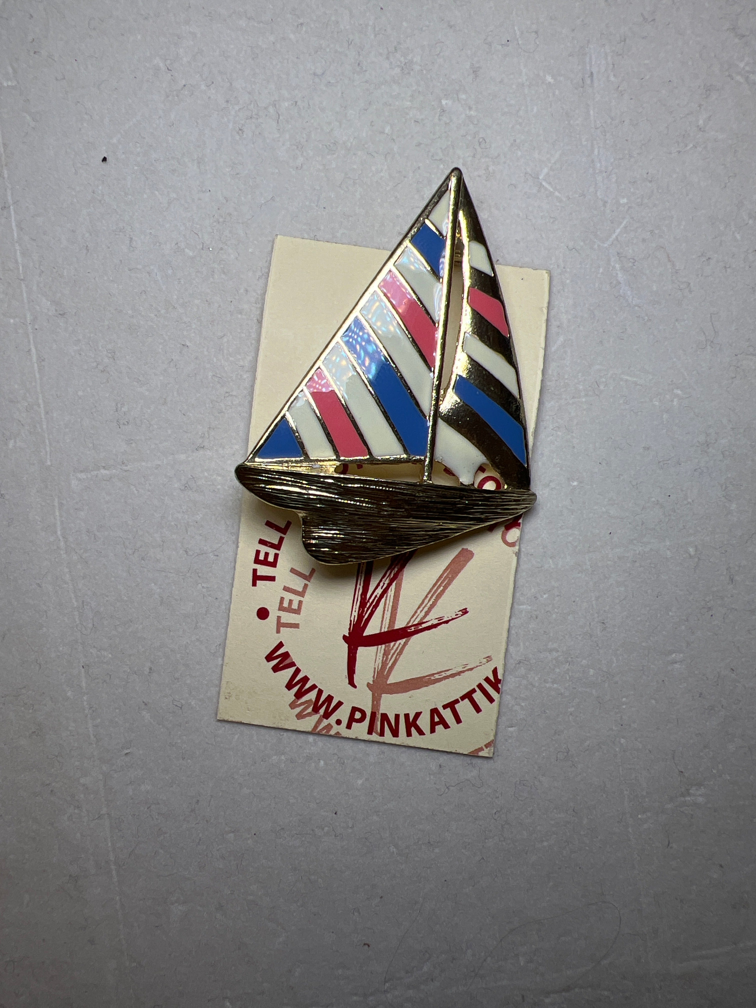 I AM BROOCH - SAILBOAT enamel