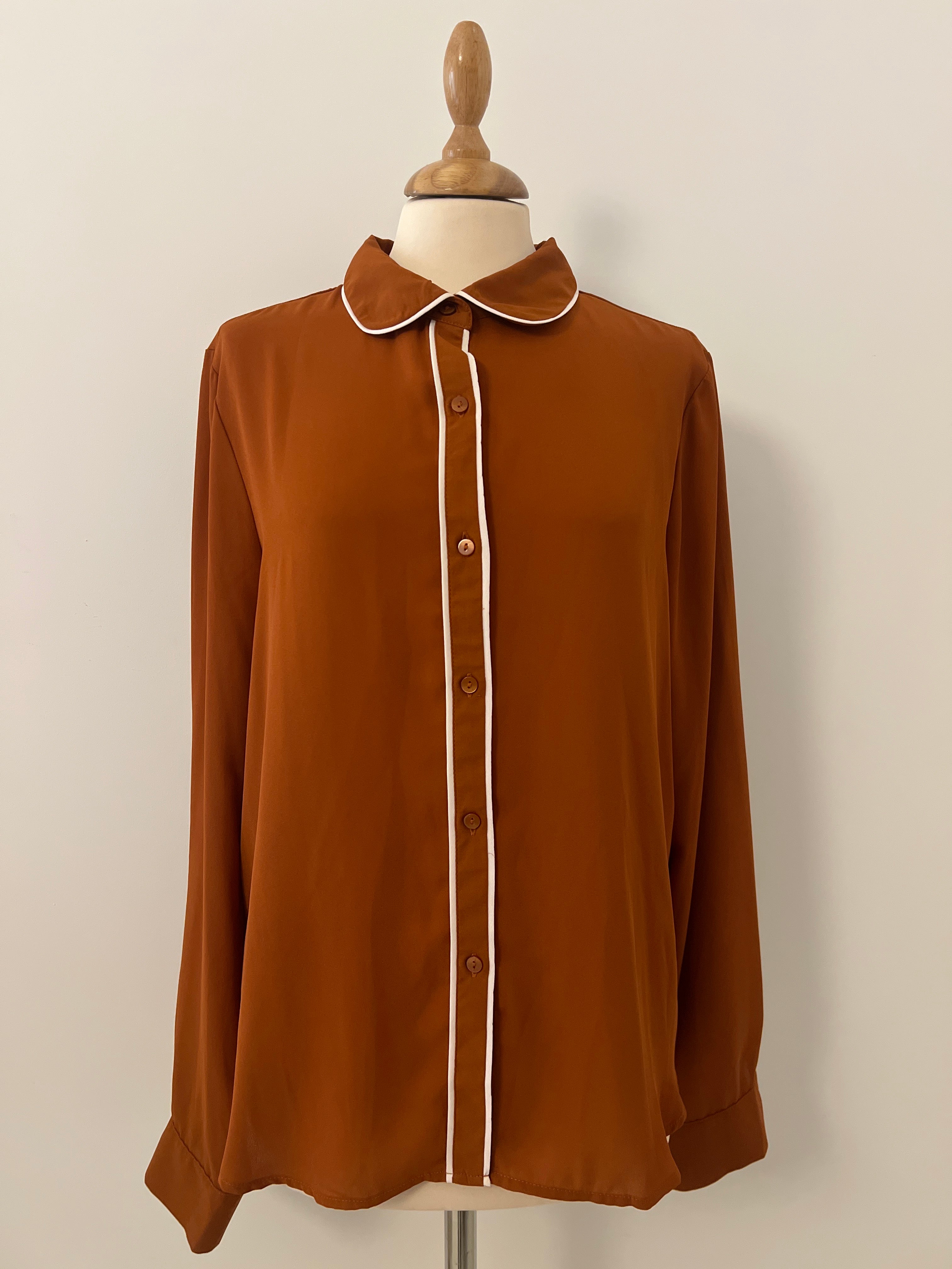 FOREVER21 SHIRT - Burnt orange with white lining - XLarge