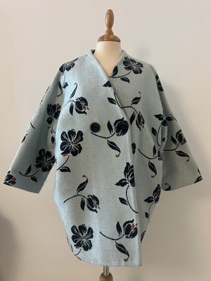 ZARA COAT - Blue with flowers - Small