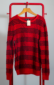 INC SWEATER - Red with black lines - XLarge