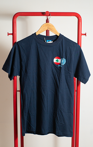 HIS T-SHIRT - Navy with embroidery badges - Small