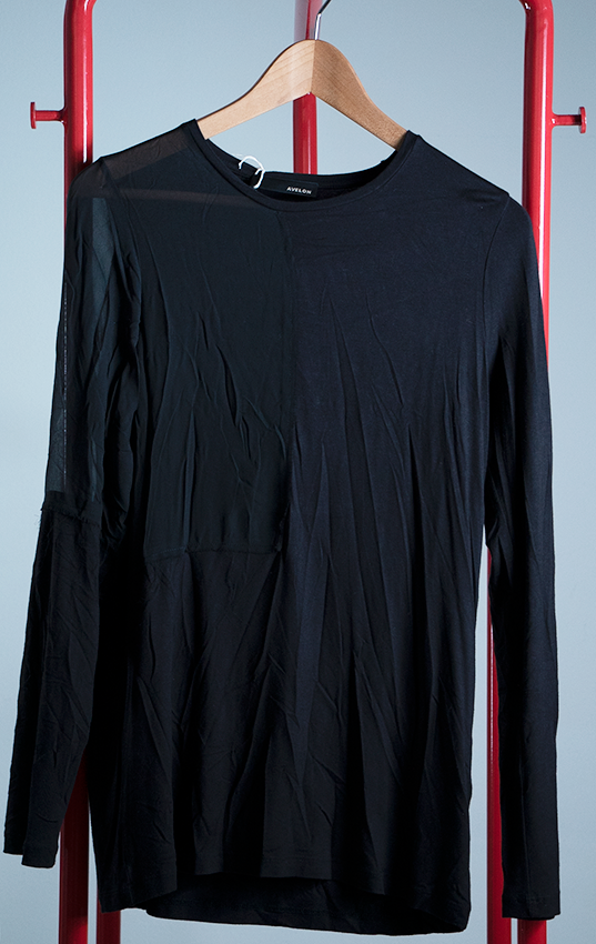 AVELON TOP - black with sheer effect detail - Small