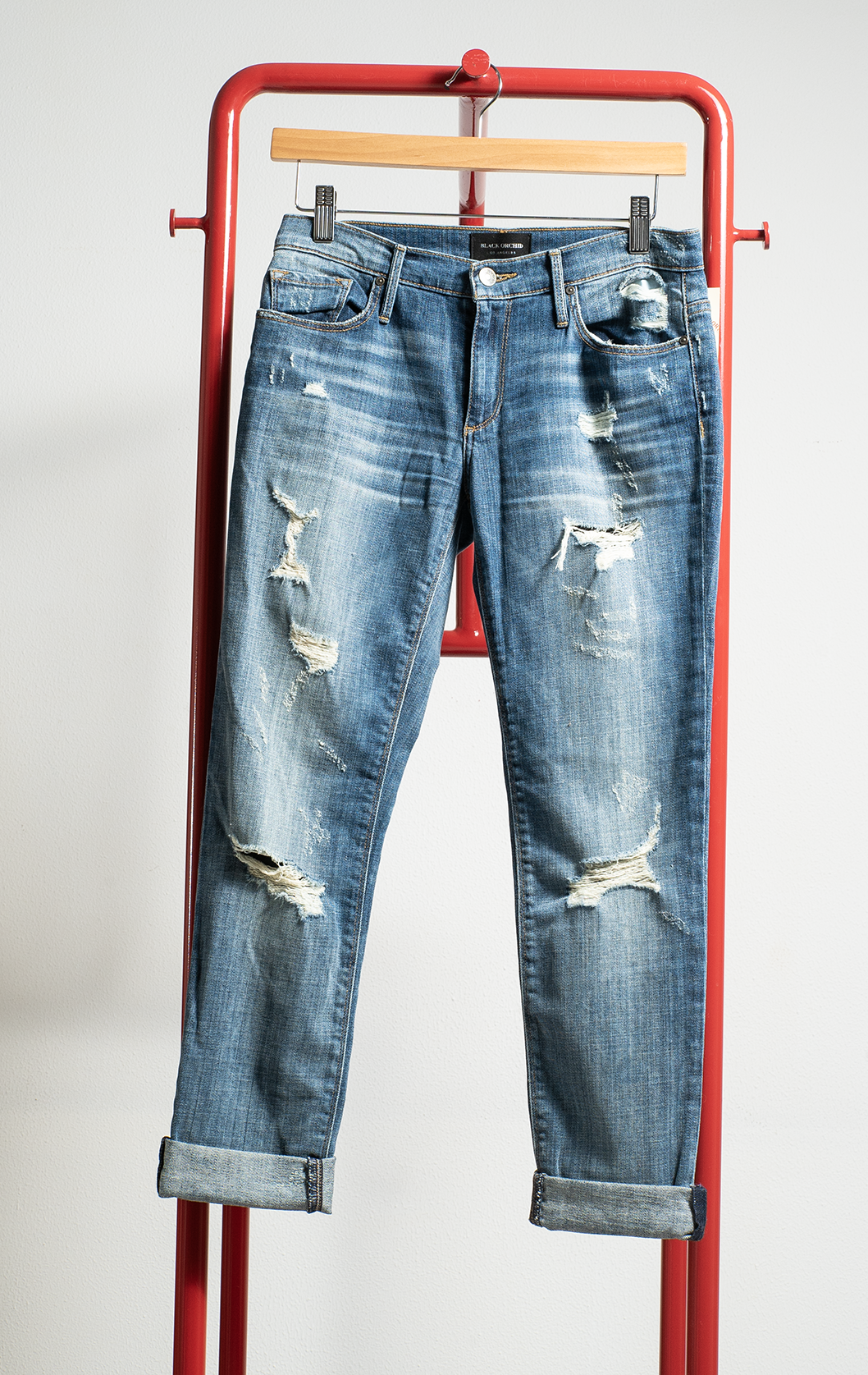 BLACK ORCHID JEANS - Blue ripped skinny boyfriend - XSmall