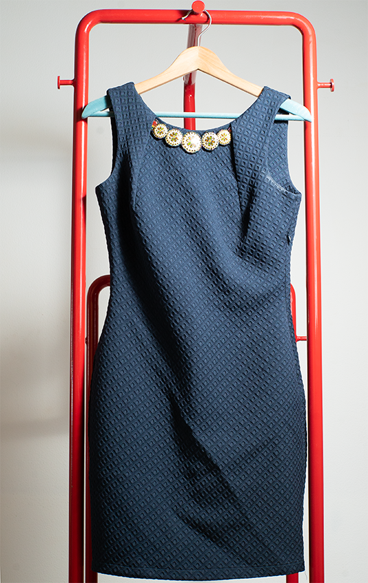 ONCU DRESS - Navy with colar necklace - Small