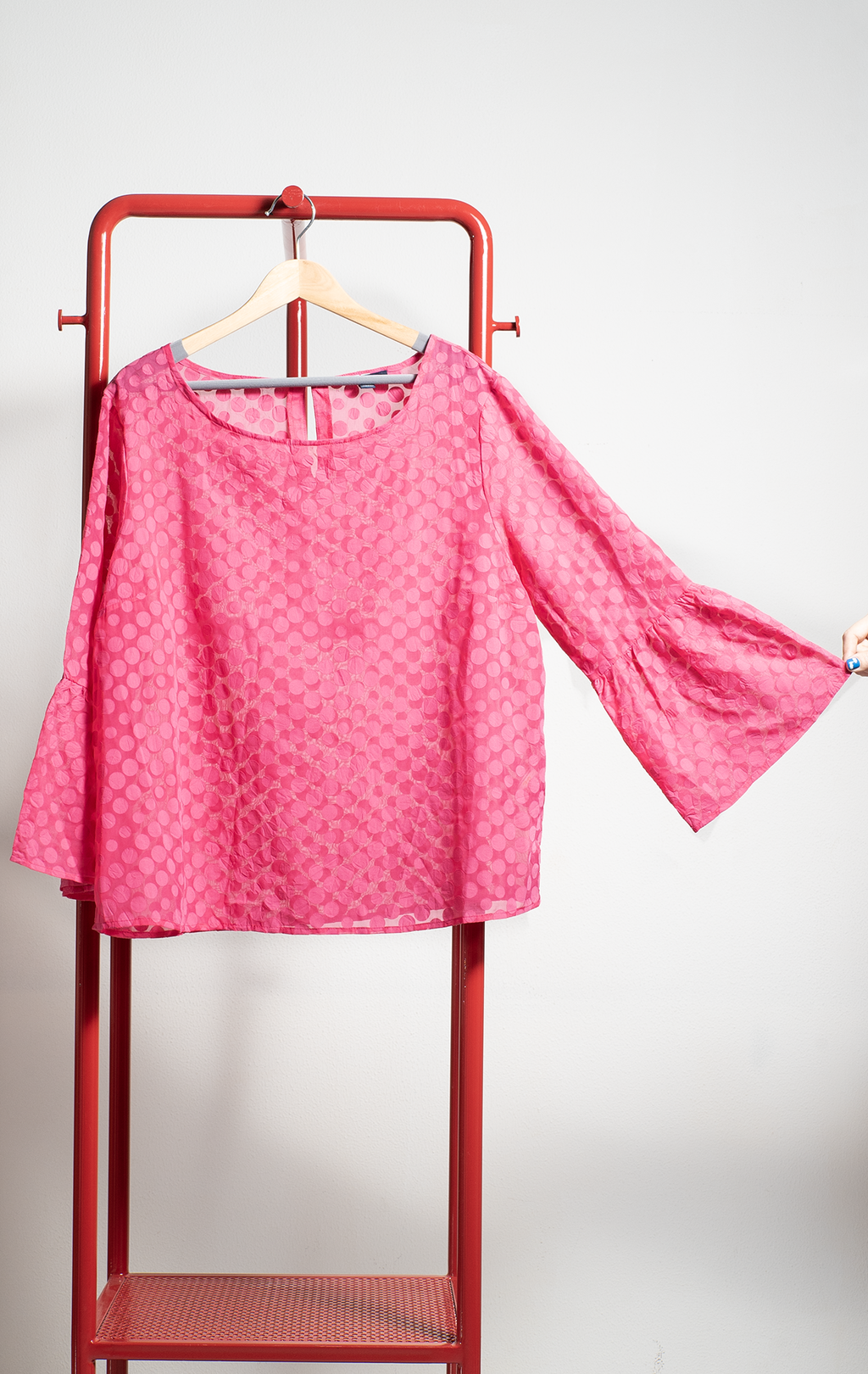 TOMMY HILFIGER TOP - Fuschia dotted - XLarge