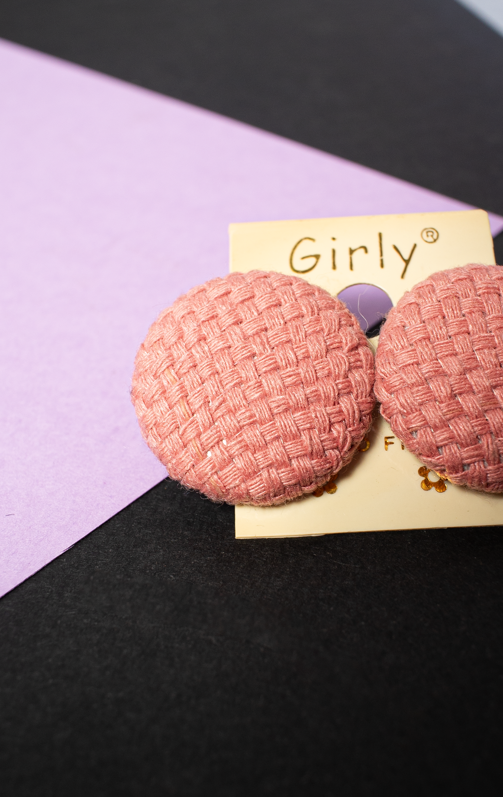 GIRLY EARRINGS - Pink buttons