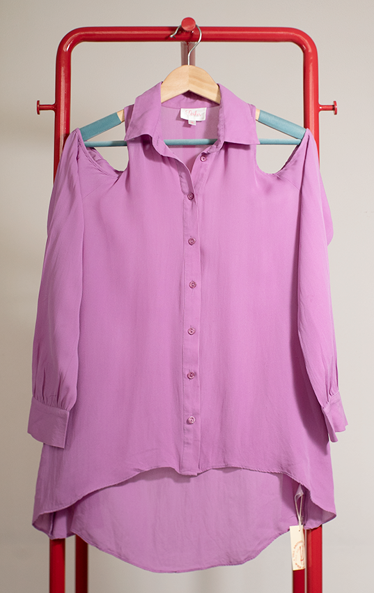 PARKER SHIRT - Purple with shoulder cuts - XSmall