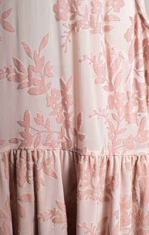 FOREVER21 DRESS - Light pink velvet floral - Small