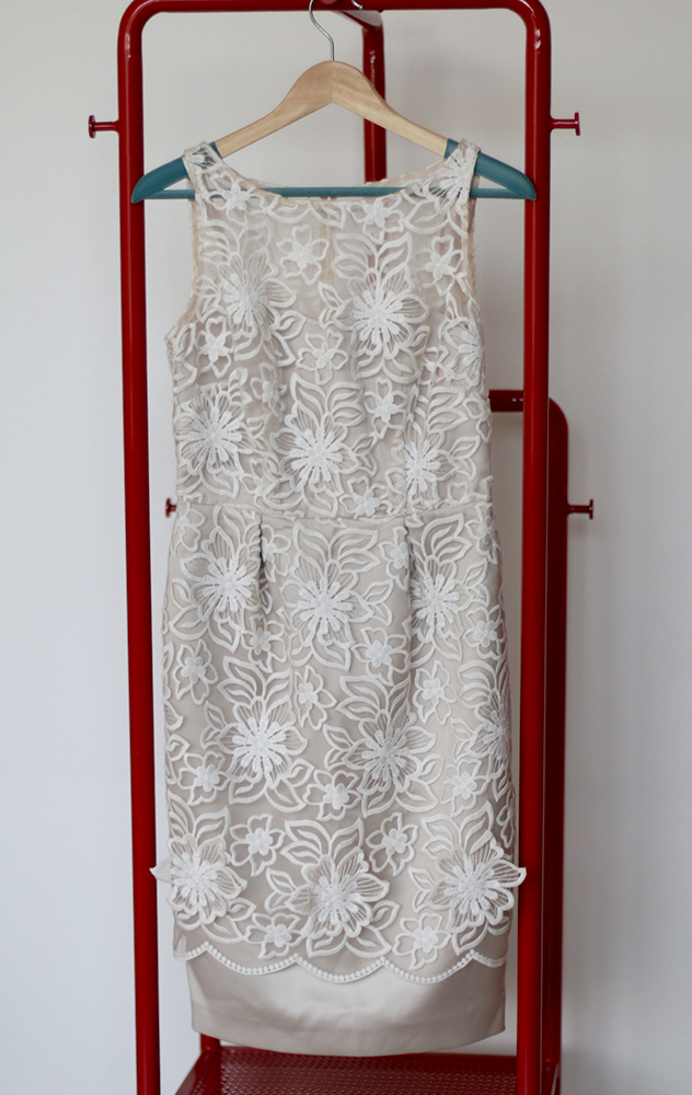 COAST DRESS - Beige with white flowers lace - Small