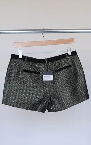 SWILDENS SHORTS - Black and golden patterned shorts - XSmall