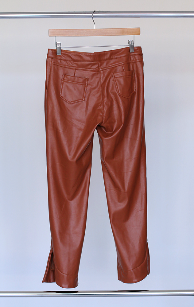 ARLETTA PANTS - brick leather pants - Small