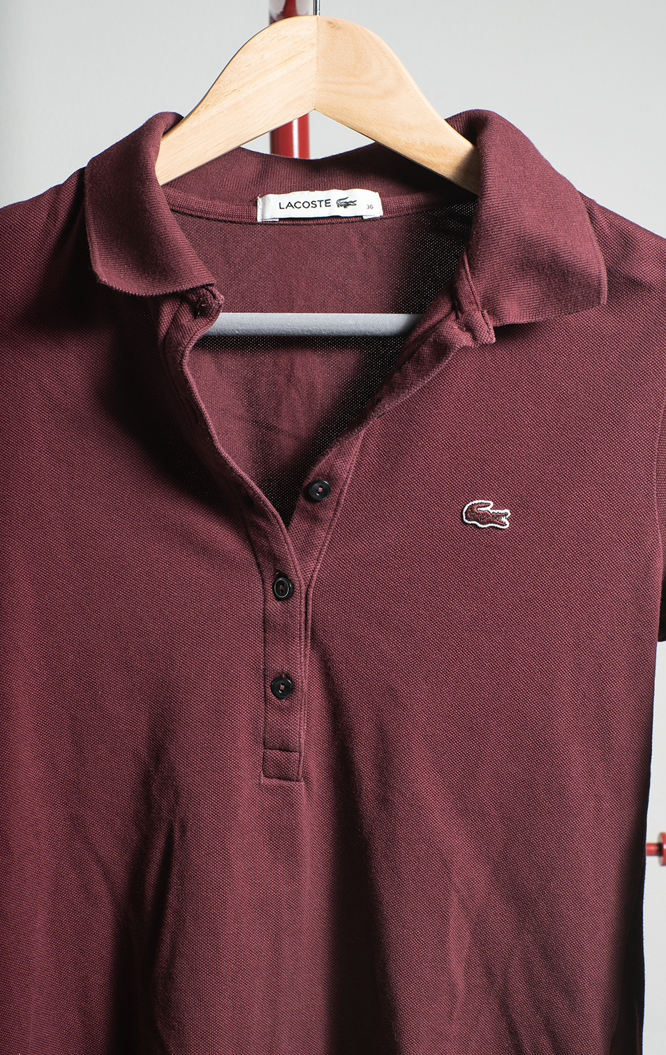 LACOSTE TOP - Burgundy - Small