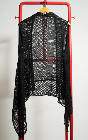 VESTE - Black crochet - One size