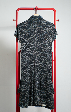 KENSIE DRESS - Black print lace with zipper detail - Medium