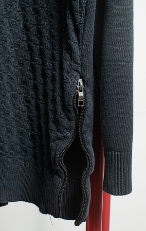 MEN ZARA SWEATER - Navy with zippers - XLarge