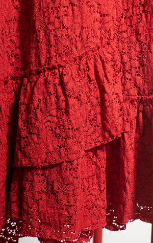 ZARA DRESS - Red lace - XSmall