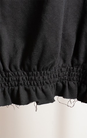 ZARA SWEATER - Black with ruffled sleeves detail - Medium