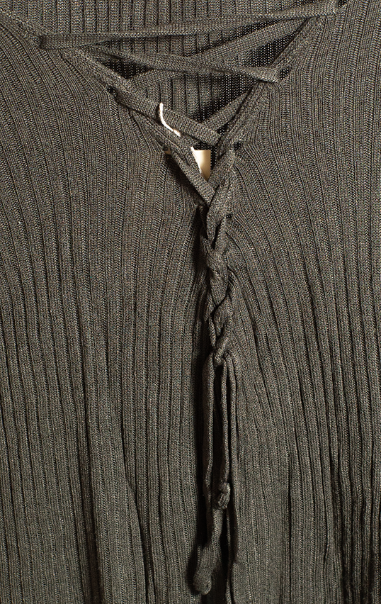 TOP - Olive green with X detail on the front - Small
