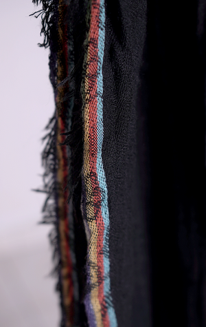 SCARF - Black with colored strope on the edge