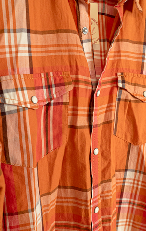 MEN LEE COOPER SHIRT - Orange and brown - Xlarge