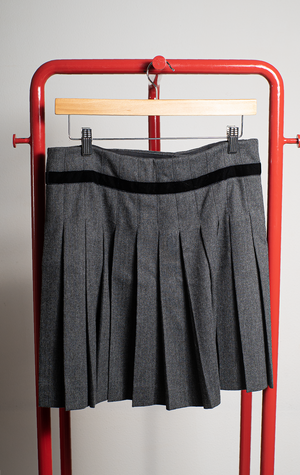 RED VALENTINO SKIRT - Grey with velvet black ribbon - Medium