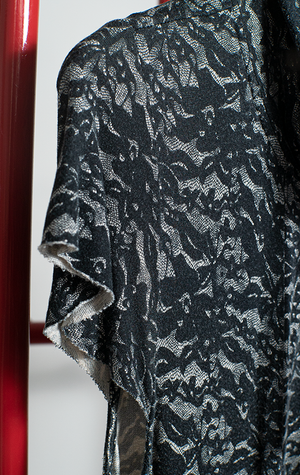 KENSIE DRESS - Black print lace with zipper detail - Medium