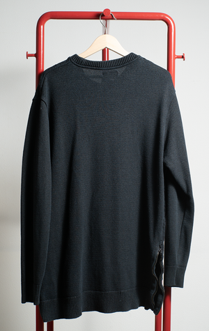 MEN ZARA SWEATER - Navy with zippers - XLarge