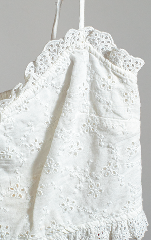 STRADIVARIUS CROPTOP - white flower embroidery - Small