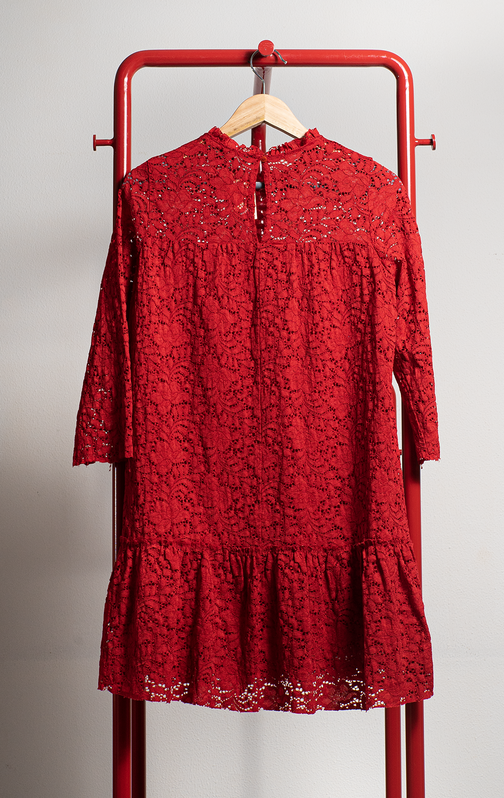 ZARA DRESS - Red lace - XSmall